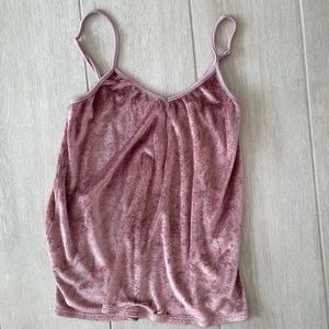Micheal Stars velour pink mauve tank top camisole